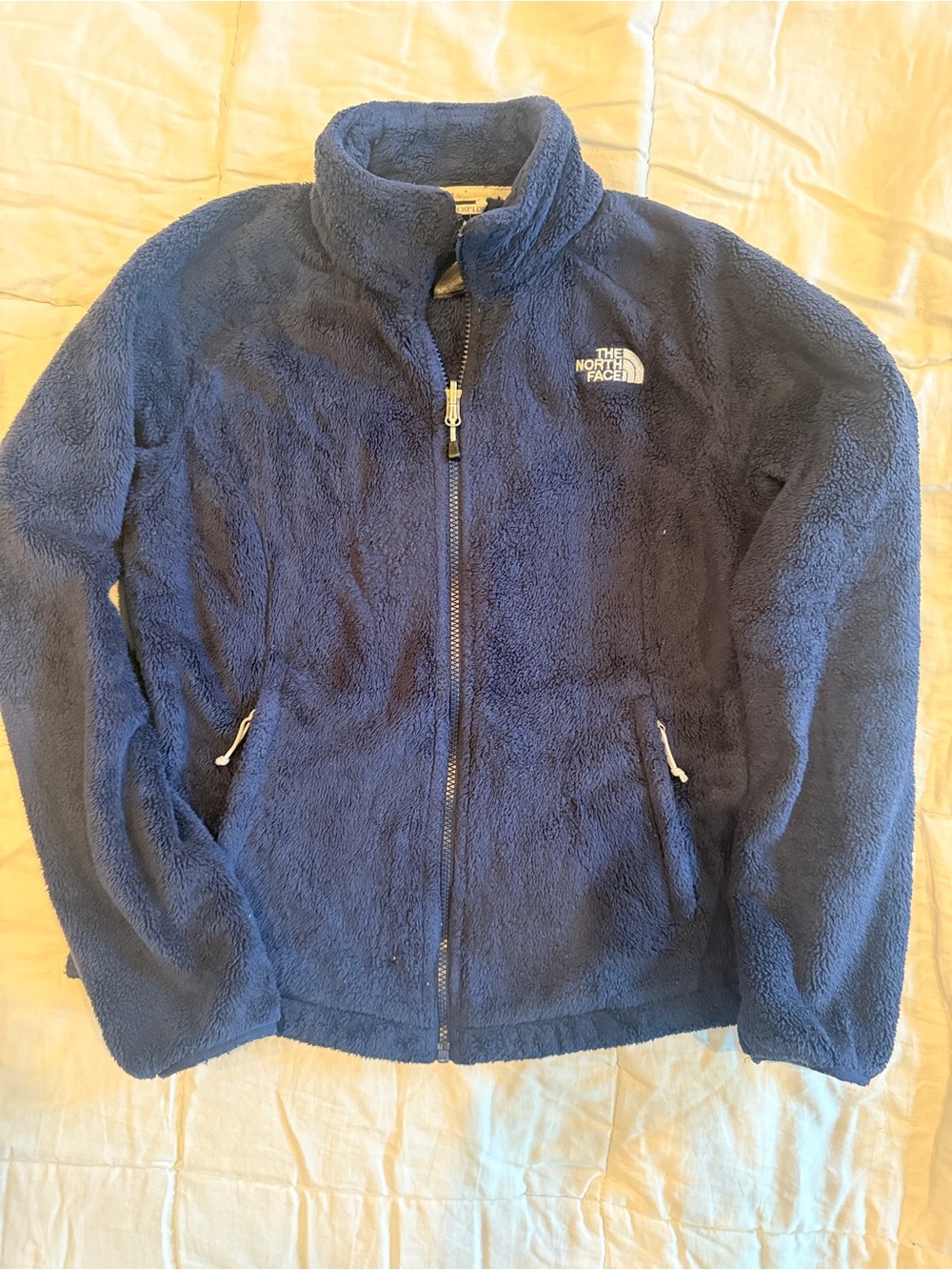 The North Face womens blue Navy Fleece full zip Jacket Small